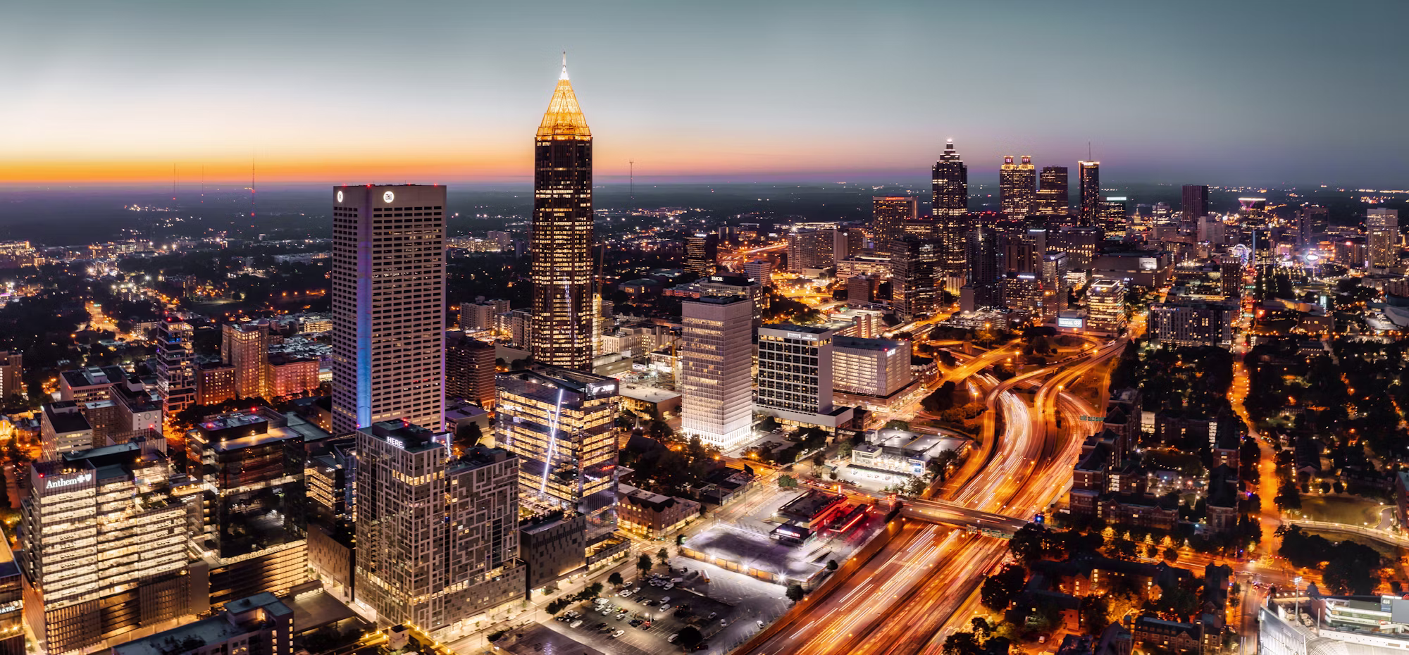 Atlanta skyline at night